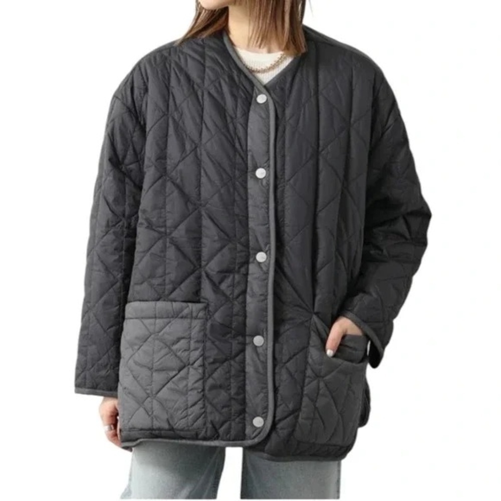 UGG Quilted Oversized Jacket in Charcoal Gray - Picture 11 of 11